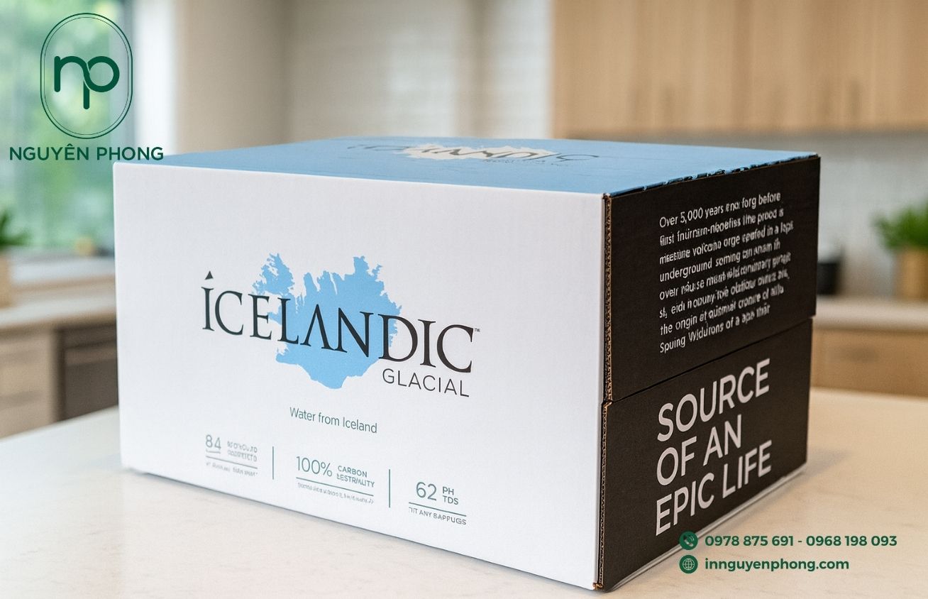 Mẫu thùng carton đựng nước chuẩn xuất khẩu